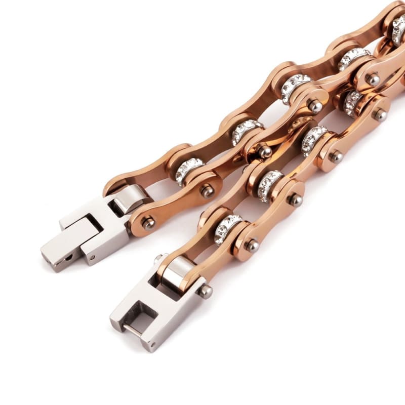 Bracelet chaine de moto femme rose