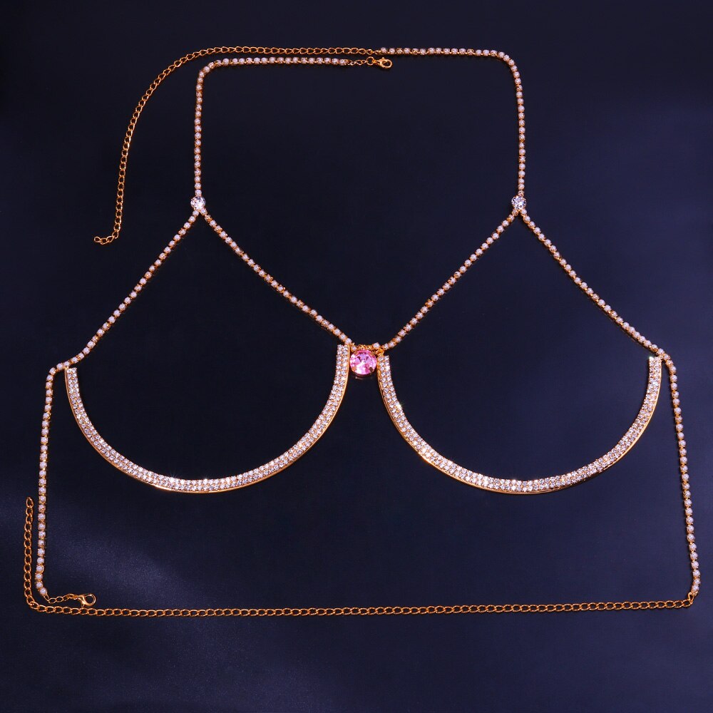 Soutien gorge strass avec cristal rose
