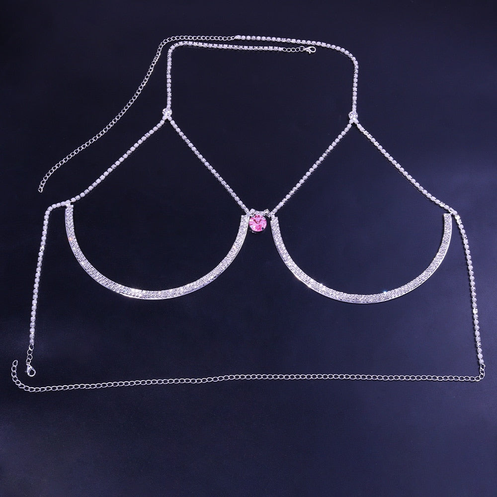 Soutien gorge strass avec cristal rose