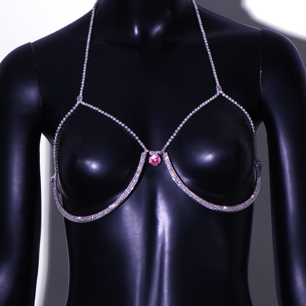 Soutien gorge strass avec cristal rose