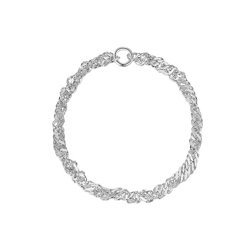 Bague chaine fine or et argent