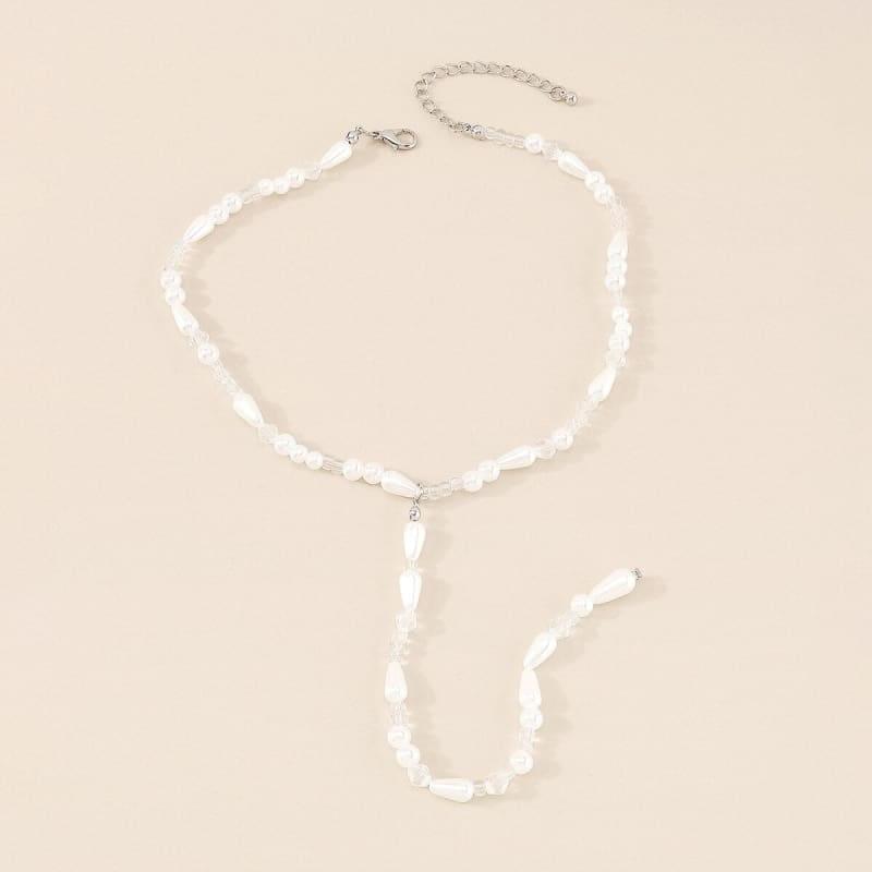 Bijou collier de poitrine perlé