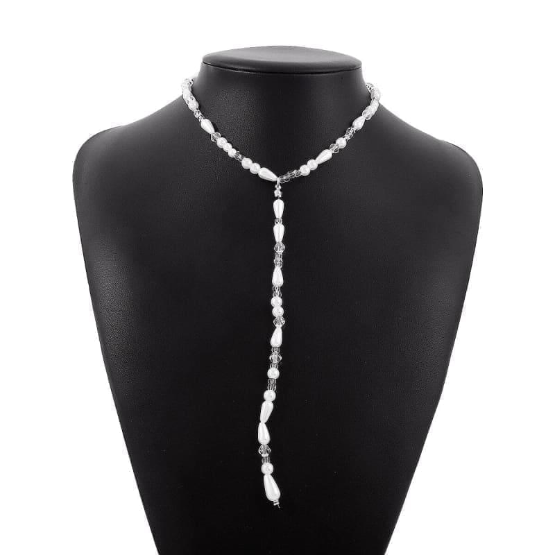 Bijou collier de poitrine perlé