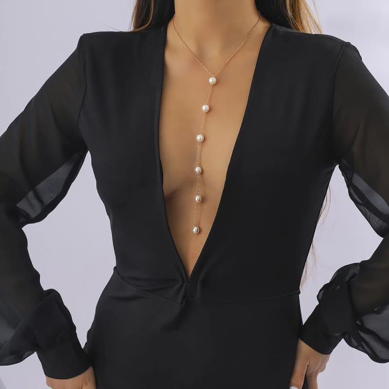 Bijou de corps poitrine avec perles