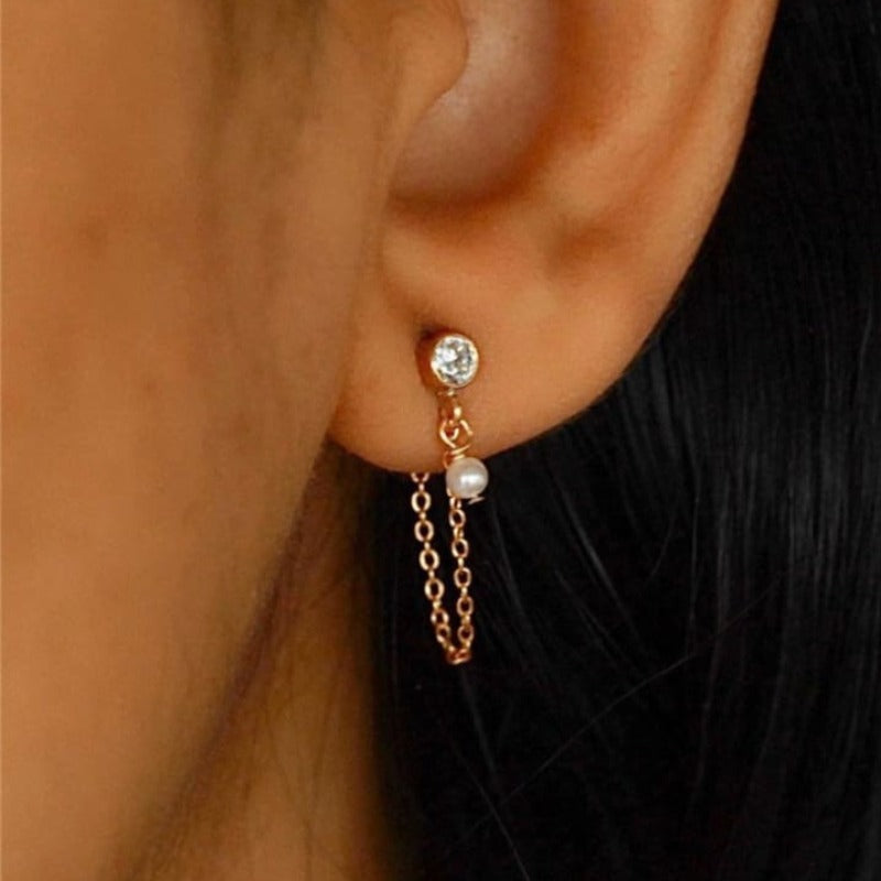 Boucle d’oreille chaine en or