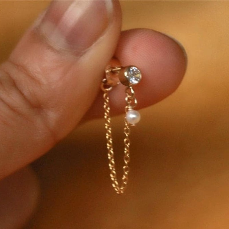 Boucle d’oreille chaine en or