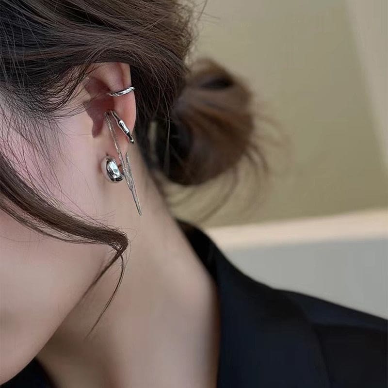 Boucle d’oreille chaine ensemble de 4