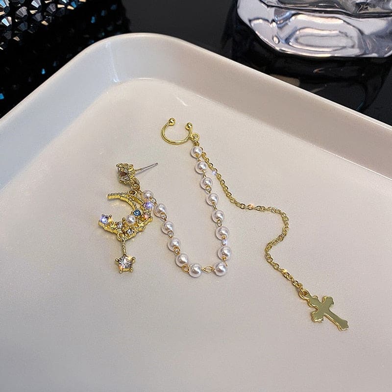 Boucle d’oreille chaine fantaisie