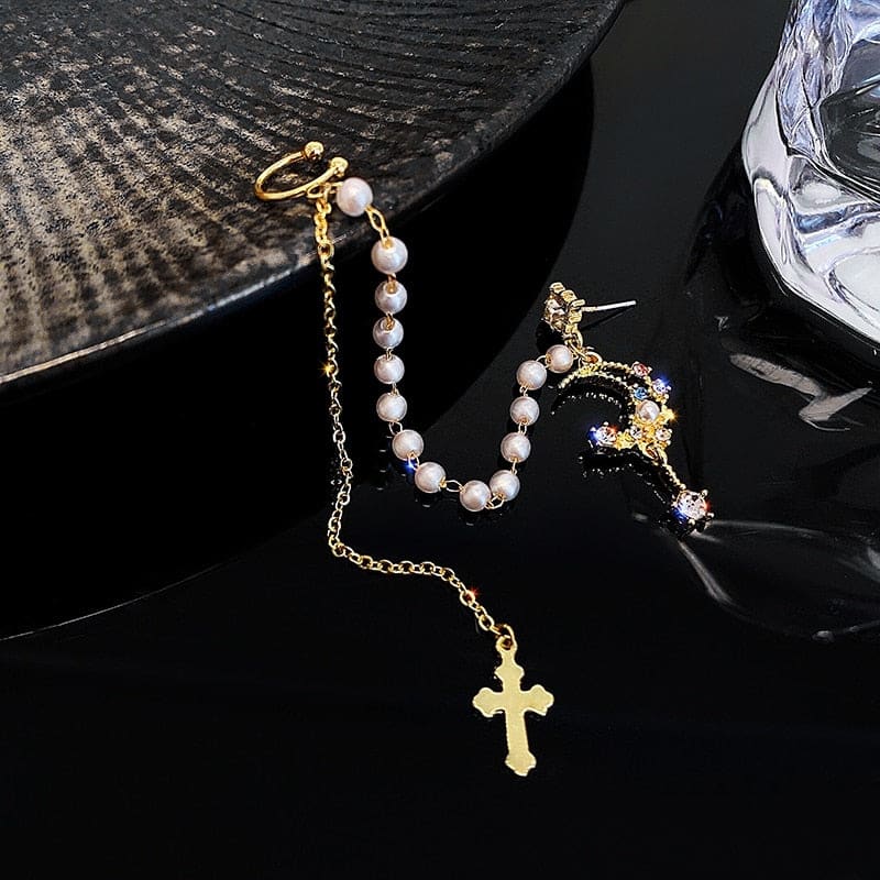 Boucle d’oreille chaine fantaisie