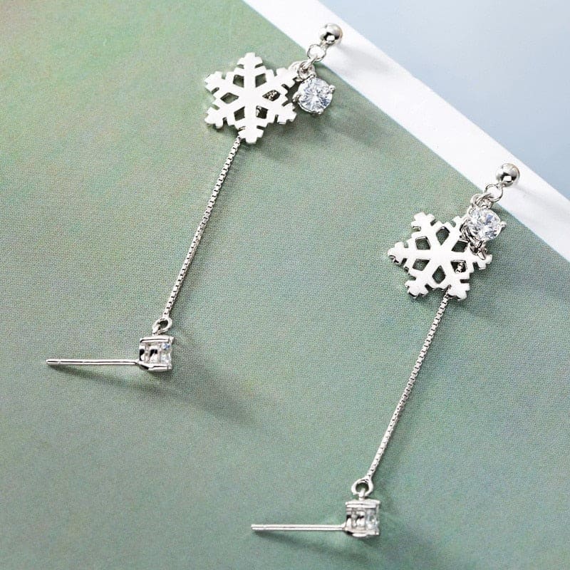 Boucle d’oreille chaine flocon de neige