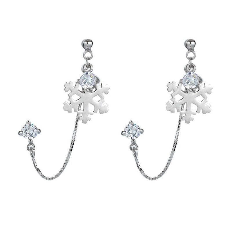 Boucle d’oreille chaine flocon de neige