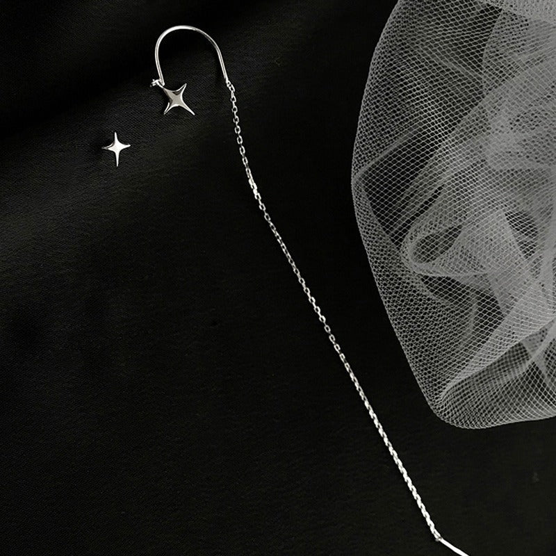 Boucle d'oreille chaine pendante minimaliste