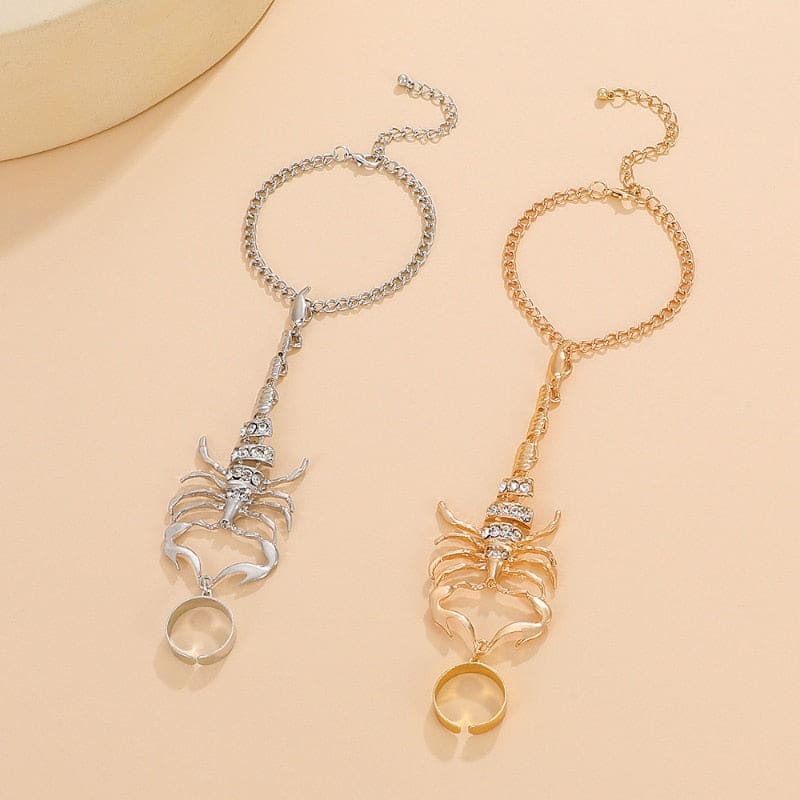 Bracelet bague scorpion