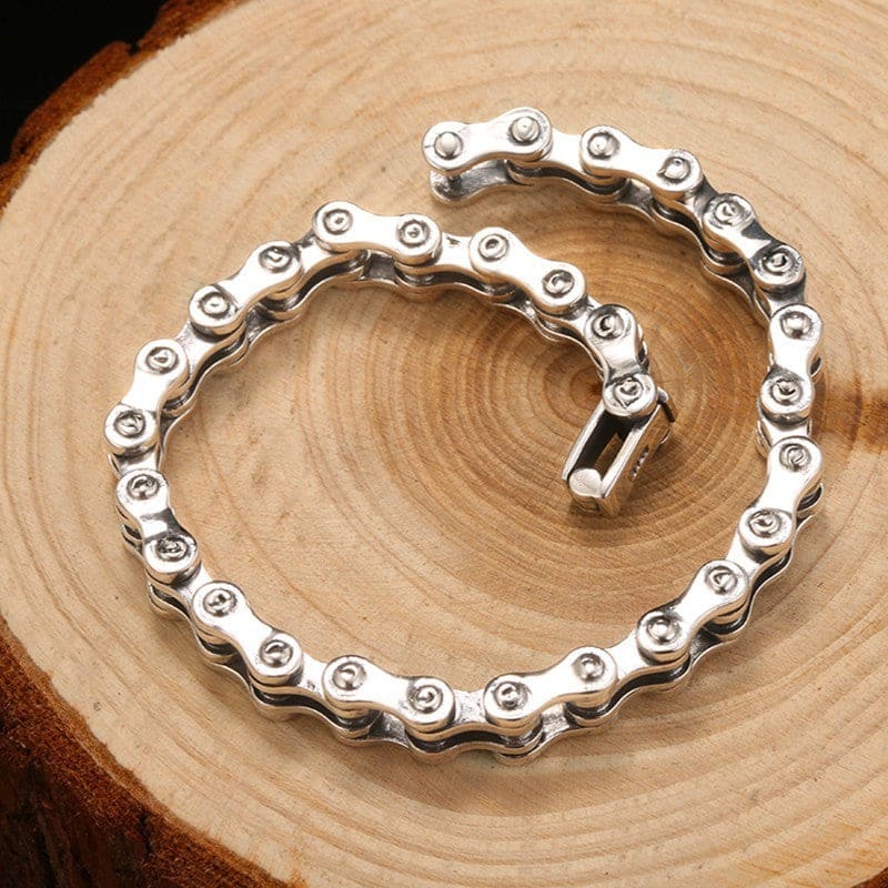 Bracelet chaine de moto en argent