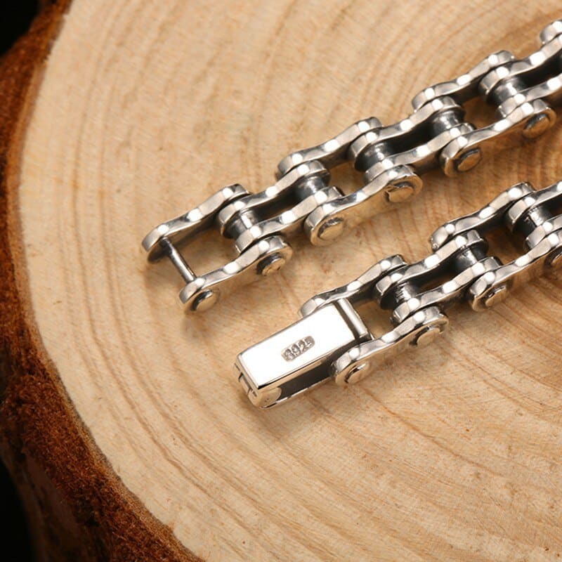 Bracelet chaine de moto en argent