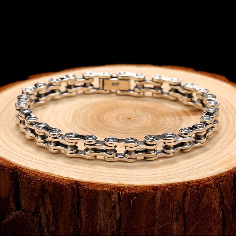 Bracelet chaine de moto en argent
