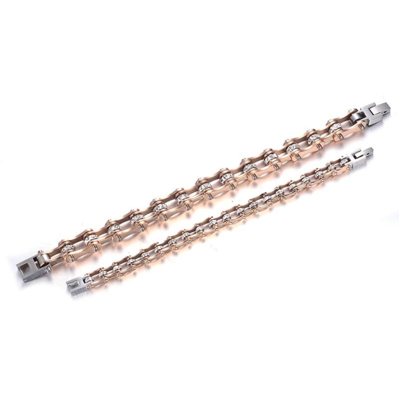 Bracelet chaine de moto femme rose