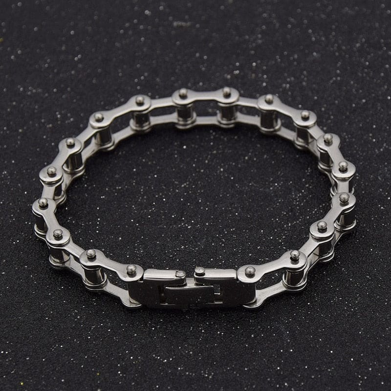 Bracelet chaine de vélo acier vieilli