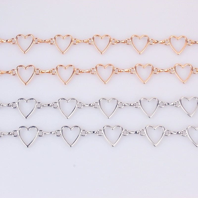 Ceinture chaine coeur argenté