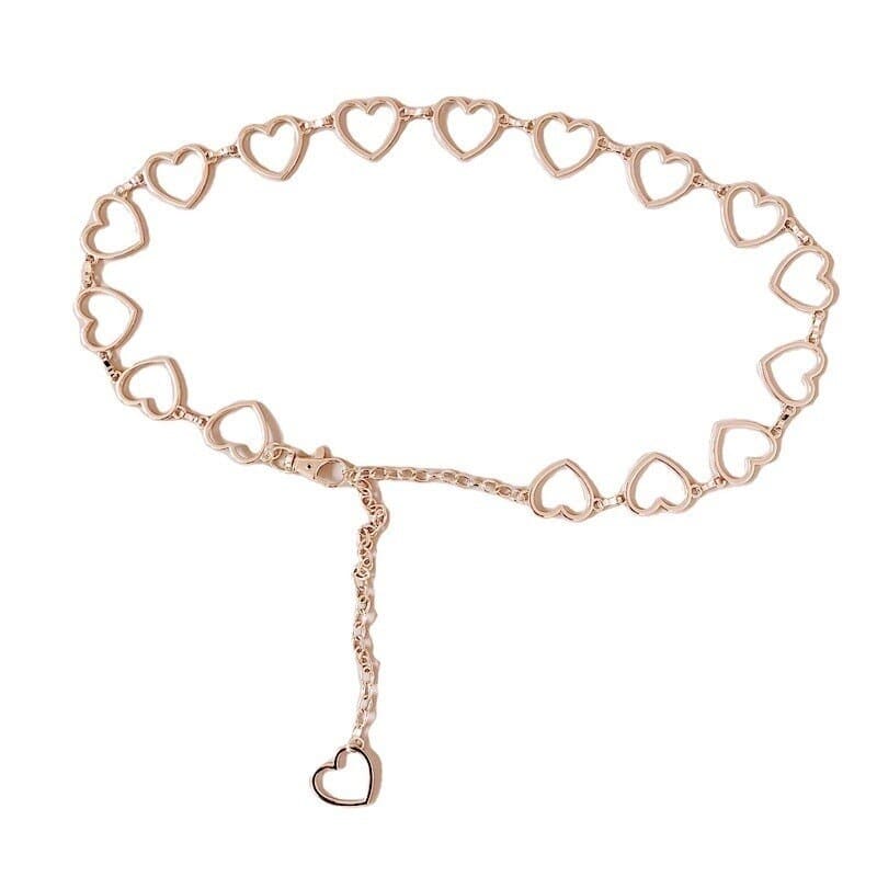 Ceinture chaine coeur argenté