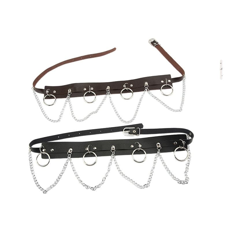 Ceinture chaine cuir