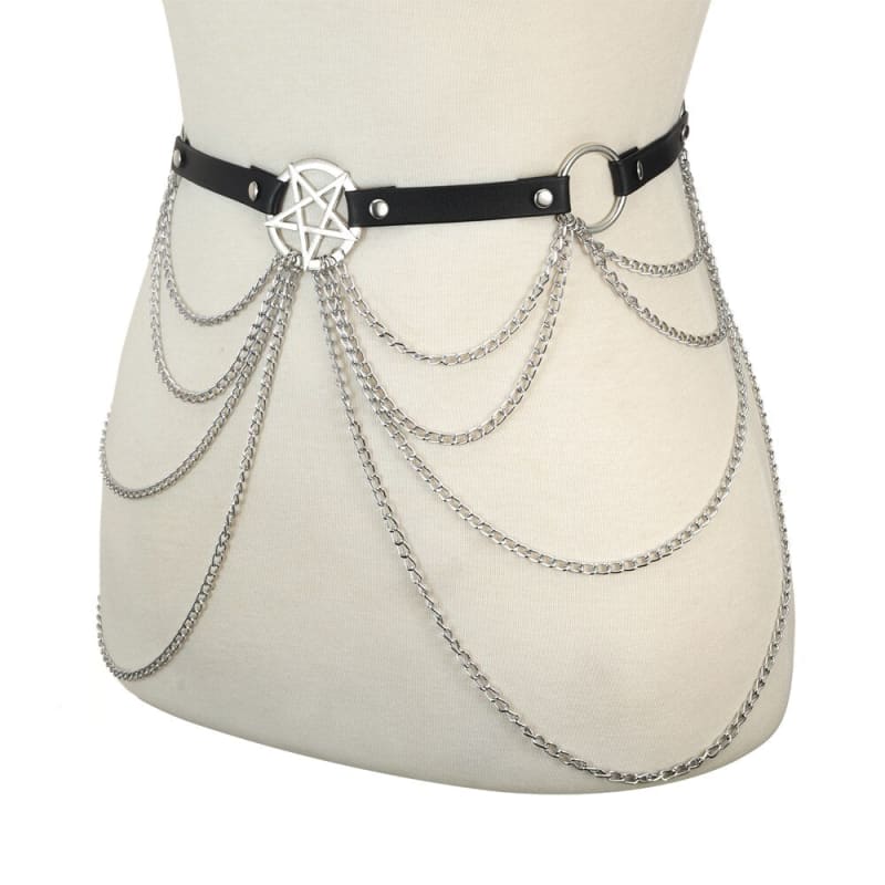 Ceinture harnais en cuir gothique