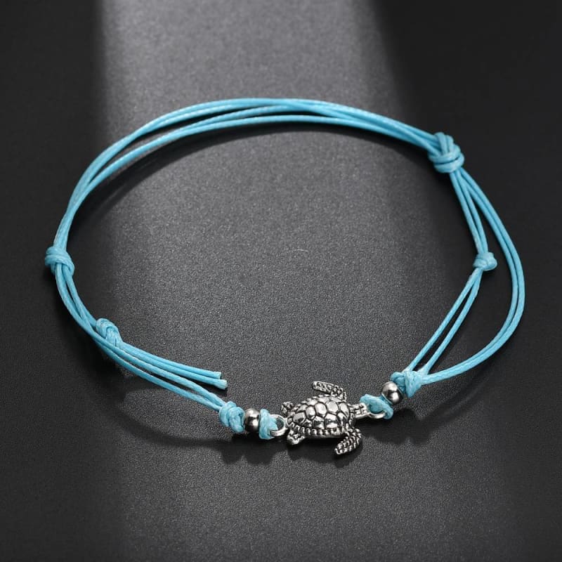 Chaine de cheville avec tortue de mer - Bleu