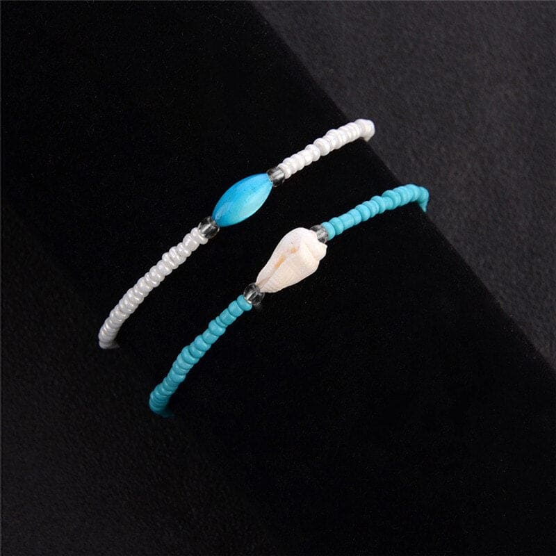 Chaine de cheville bleue