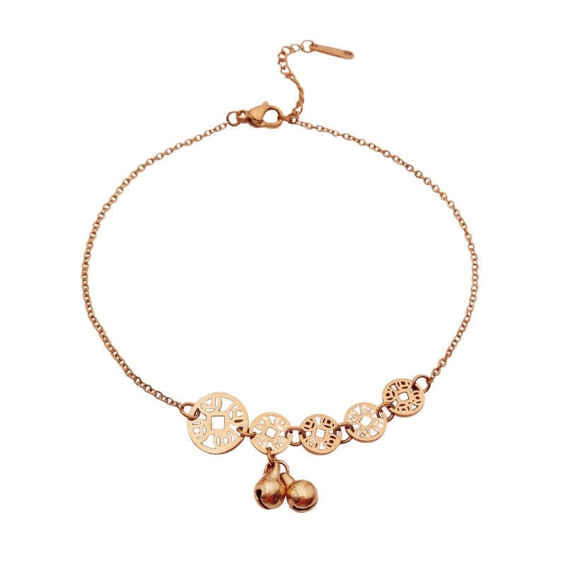 Chaine de cheville fantaisie - Or rose