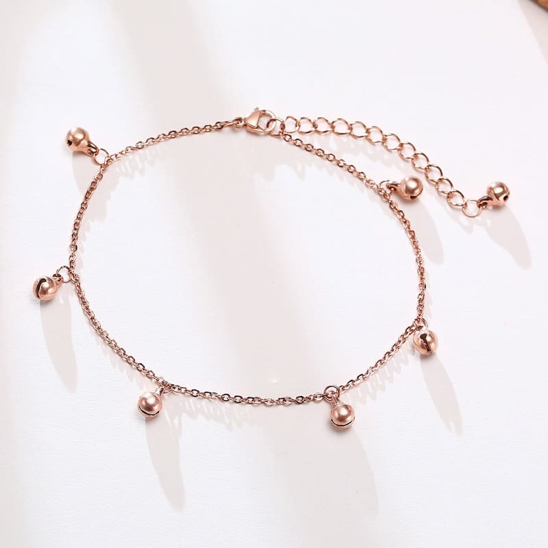 Chaine de cheville or rose - 5