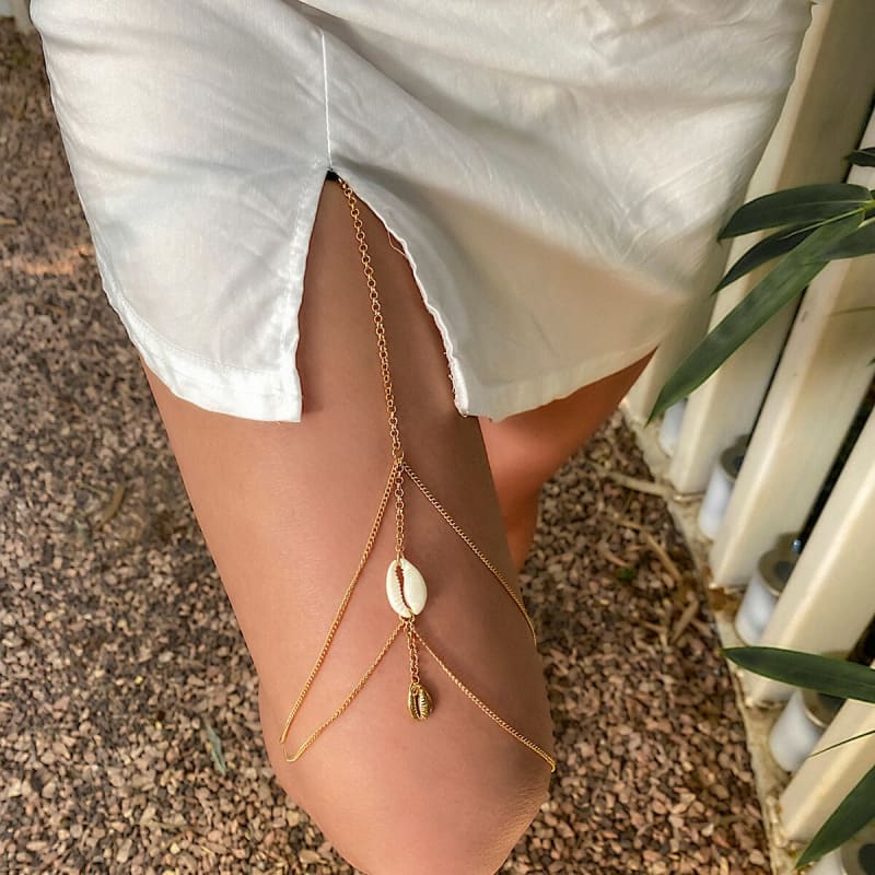 Chaine de corps pour cuisse orné de coquillage
