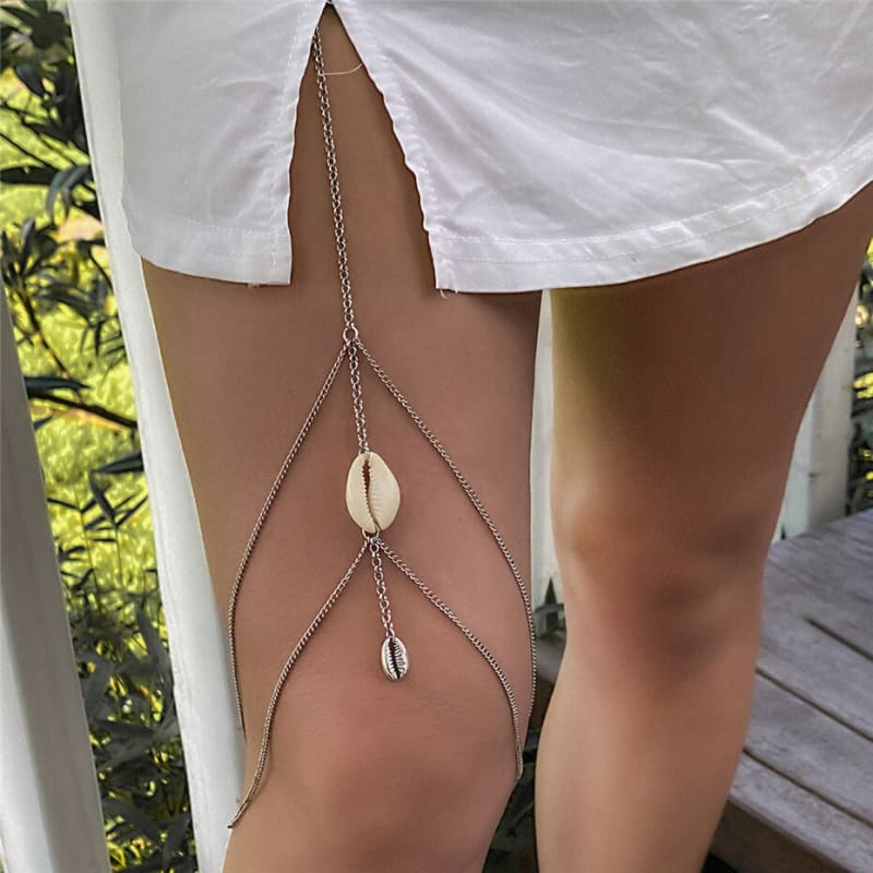 Chaine de corps pour cuisse orné de coquillage - Couleur