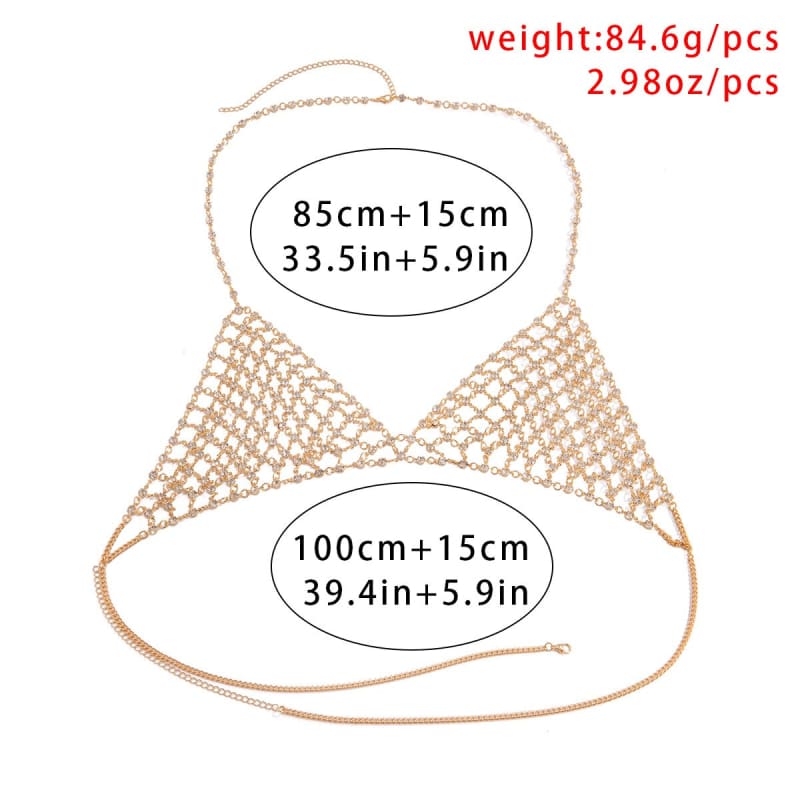 Chaine de corps soutien-gorge en strass