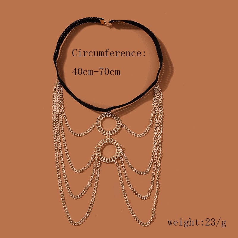 Chaine de cuisse avec cercles dorés