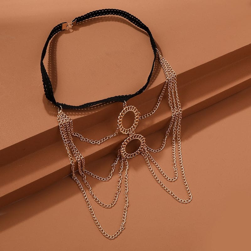 Chaine de cuisse avec cercles dorés