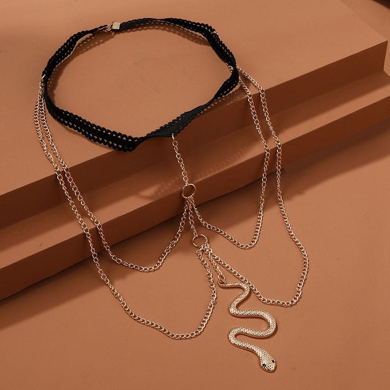 Chaine de cuisse avec pendentif serpent