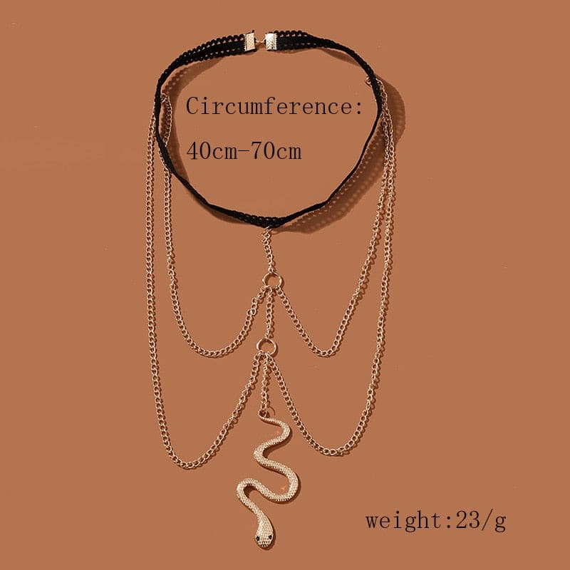 Chaine de cuisse avec pendentif serpent