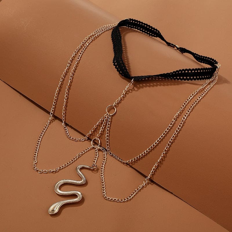 Chaine de cuisse avec pendentif serpent