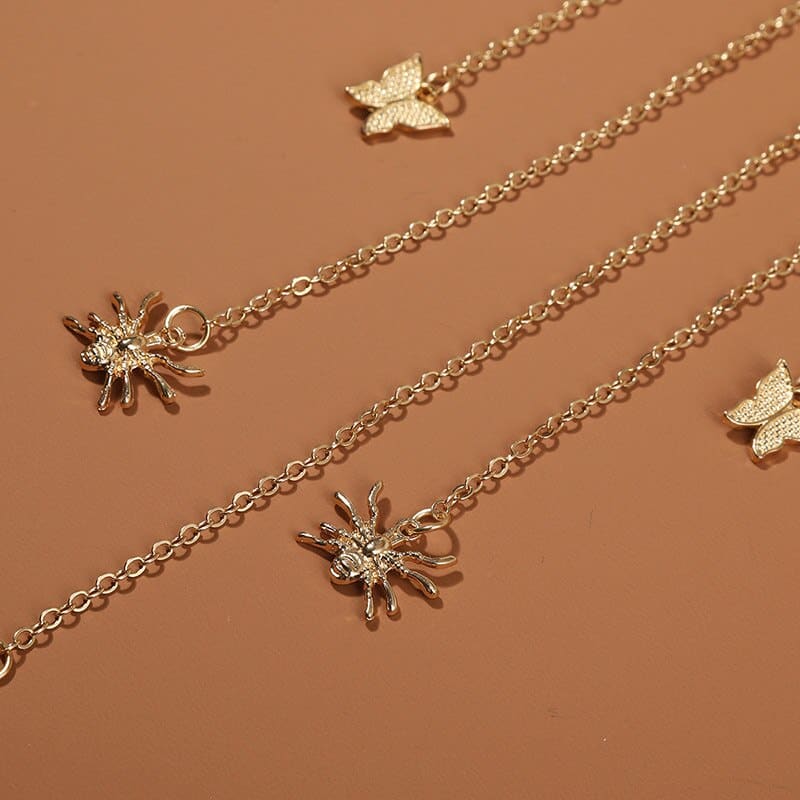 Chaine de cuisse avec pendentifs insectes