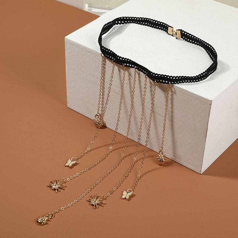 Chaine de cuisse avec pendentifs insectes