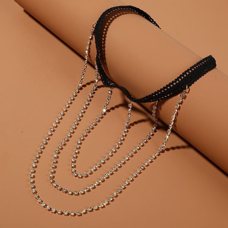 Chaine de cuisse en strass scintillant