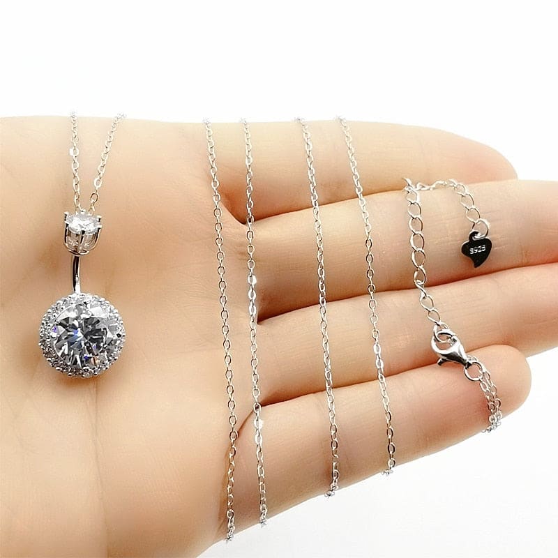 Chaine de taille nombril en argent avec gros cristal