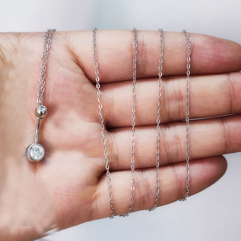 Chaine de taille nombril en argent minimaliste