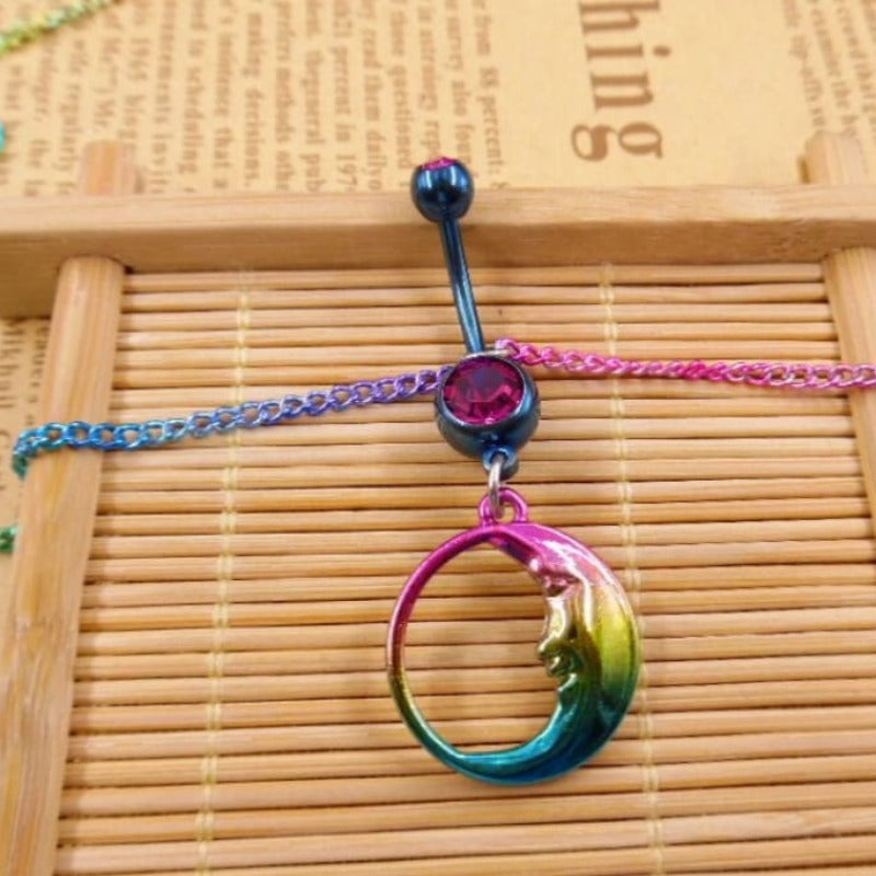 Chaine de taille nombril lune