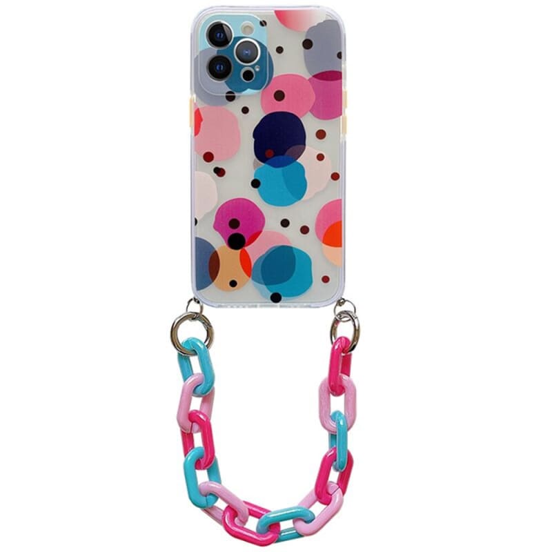 Chaine de téléphone grosse maille avec coque - iphone 12