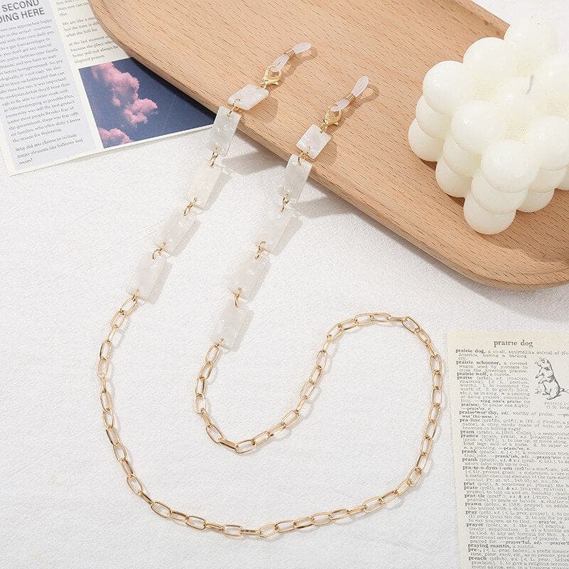 Chaine lunette acetate - white