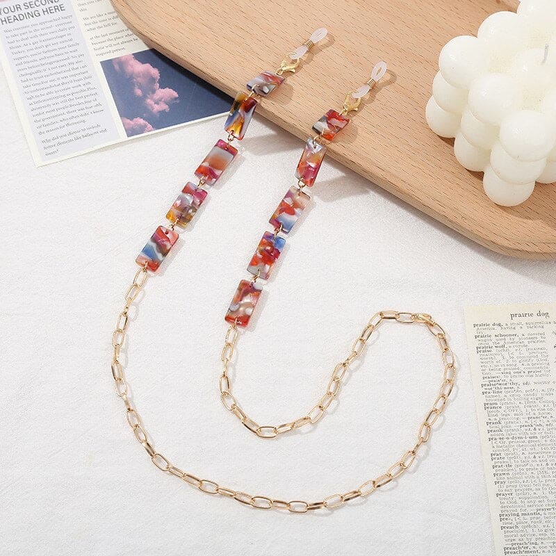 Chaine lunette acetate - Red