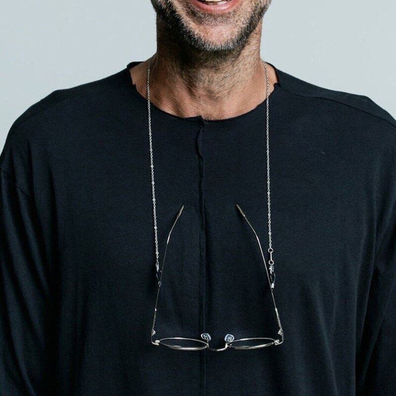 Chaine lunette acier homme