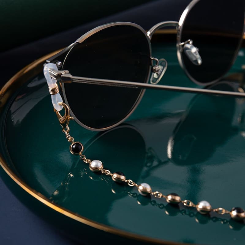 Chaine lunette femme perles