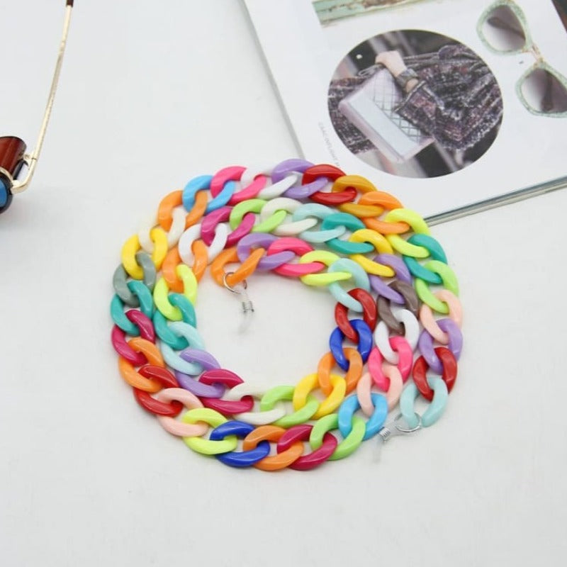 Chaine lunette grosse maille - mixed color